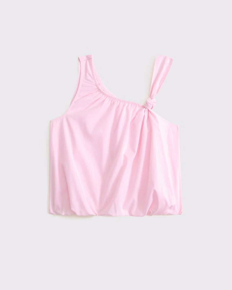 Girls Poplin Asymmetrical Set Top
