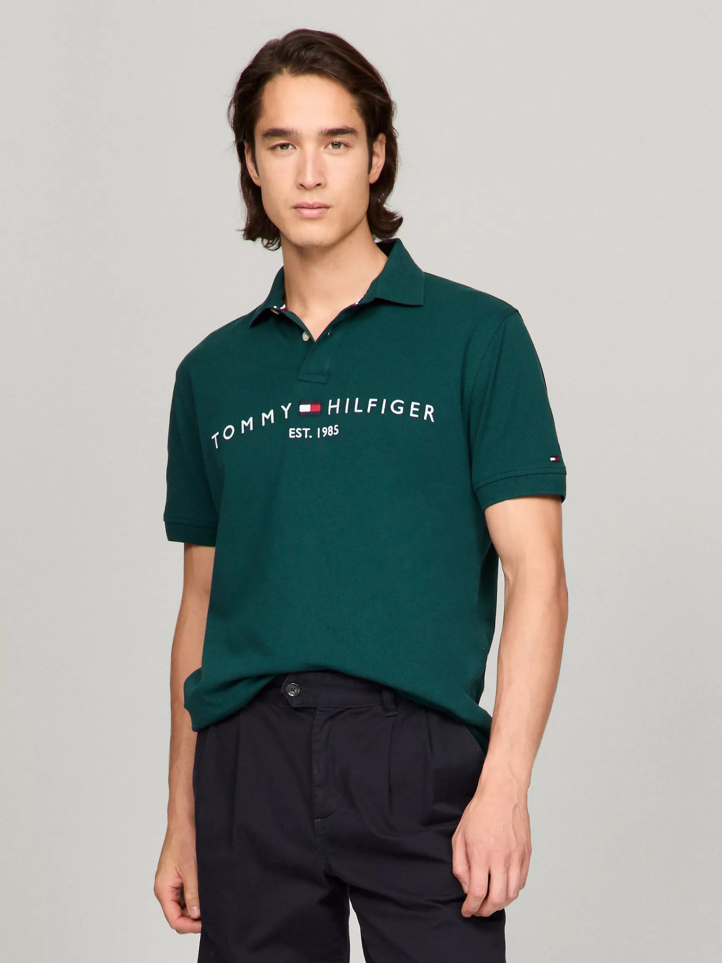 Men Embroidered Tommy Logo Polo