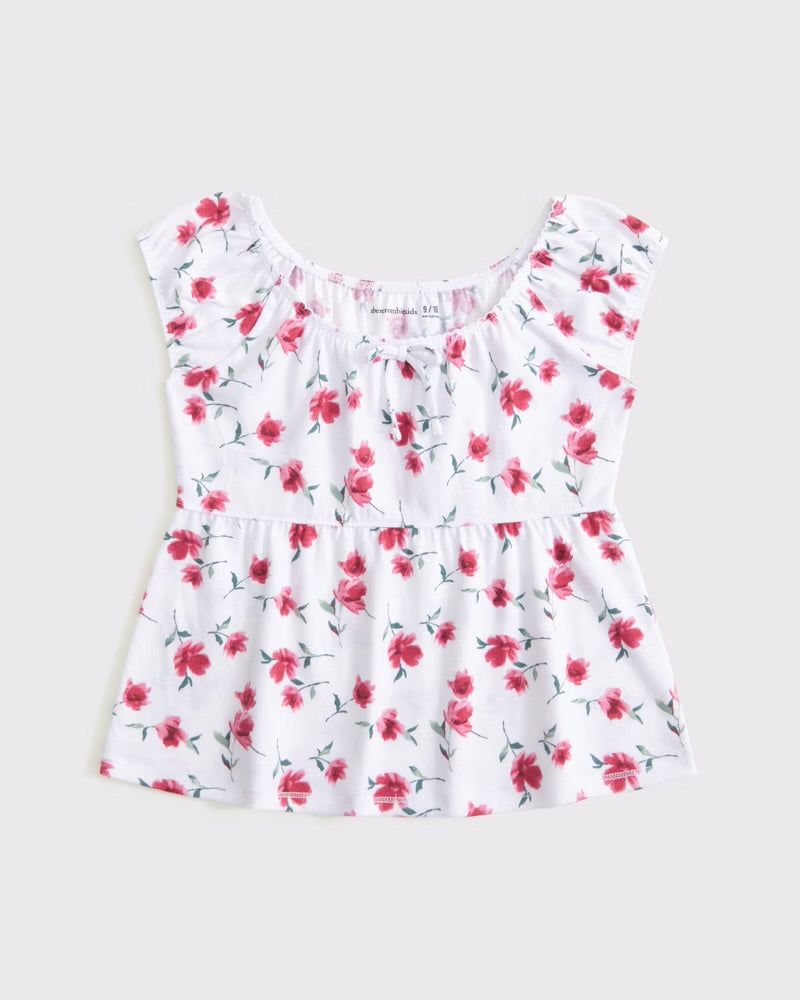 Girls Babydoll Bow Top