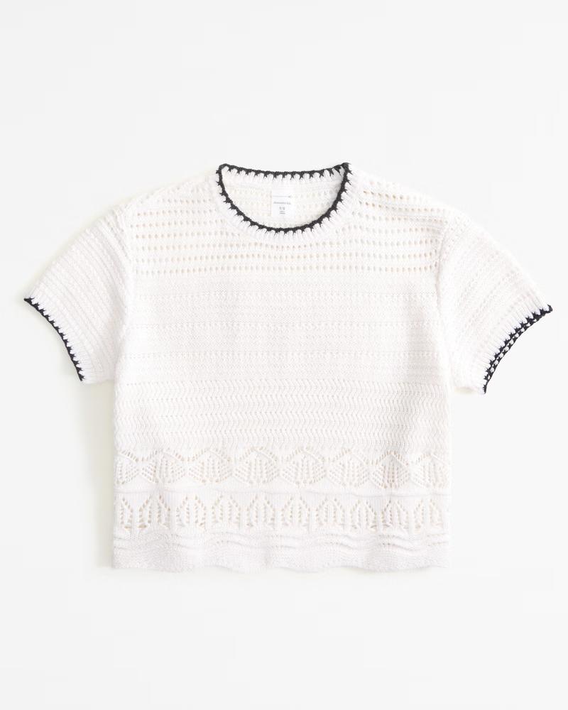 Girls Open-stitch Sweater Tee