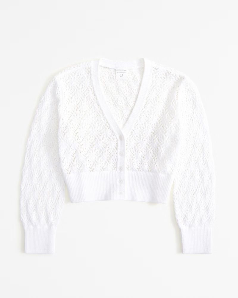 Girls Cable Open Knit Cardigan