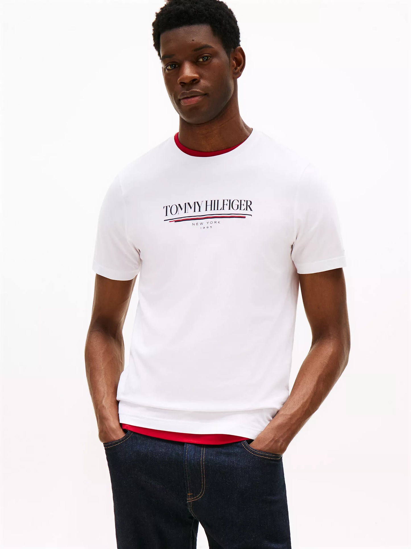 Men 1985 Stripe Logo Tee