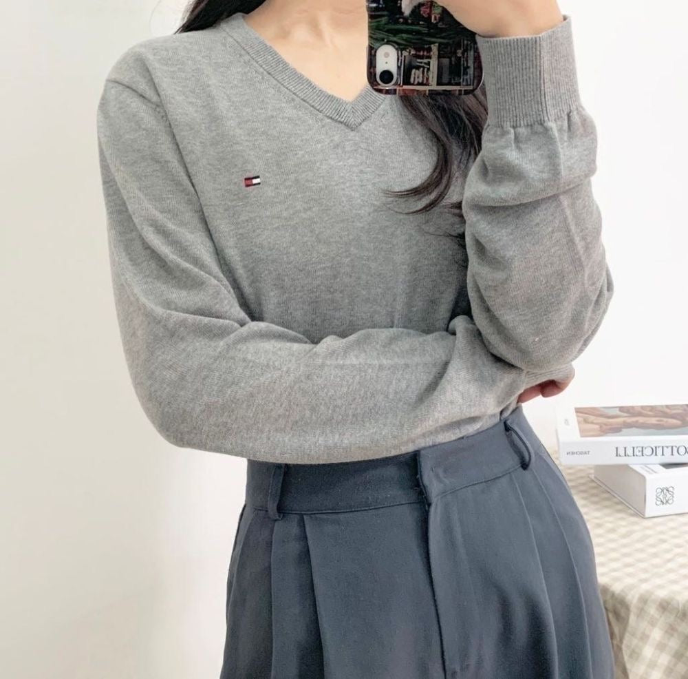 Men Solid V-Neck Sweater
