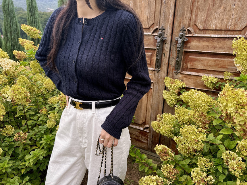 Girls Cable Knit Cardigan