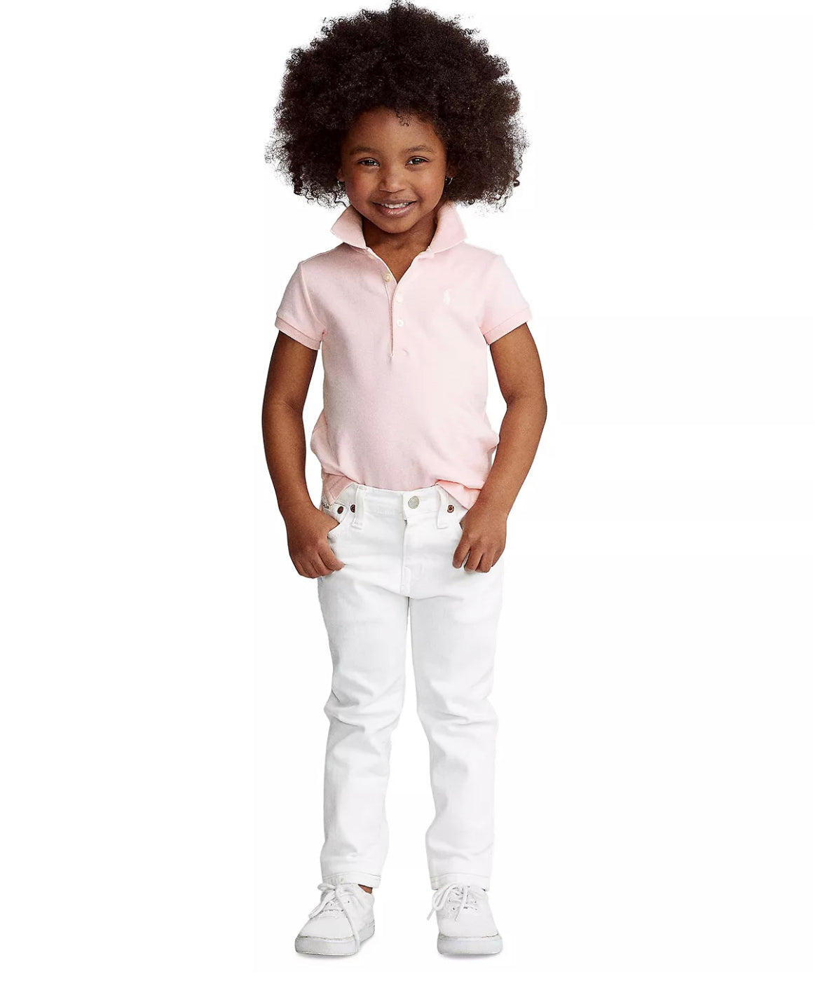Girls Cotton Mesh Polo Shirt