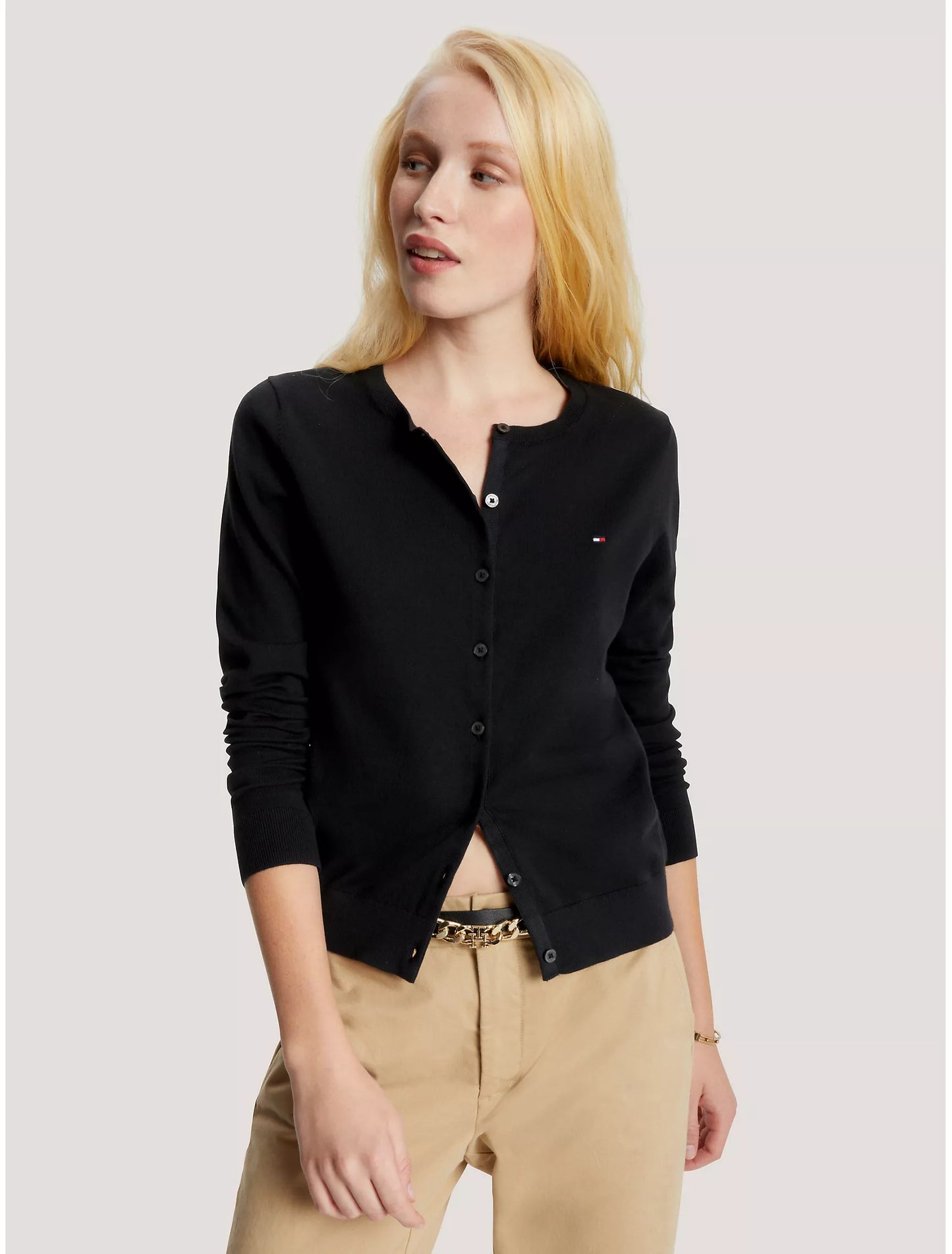 Women  Solid Button-Up Cardigan