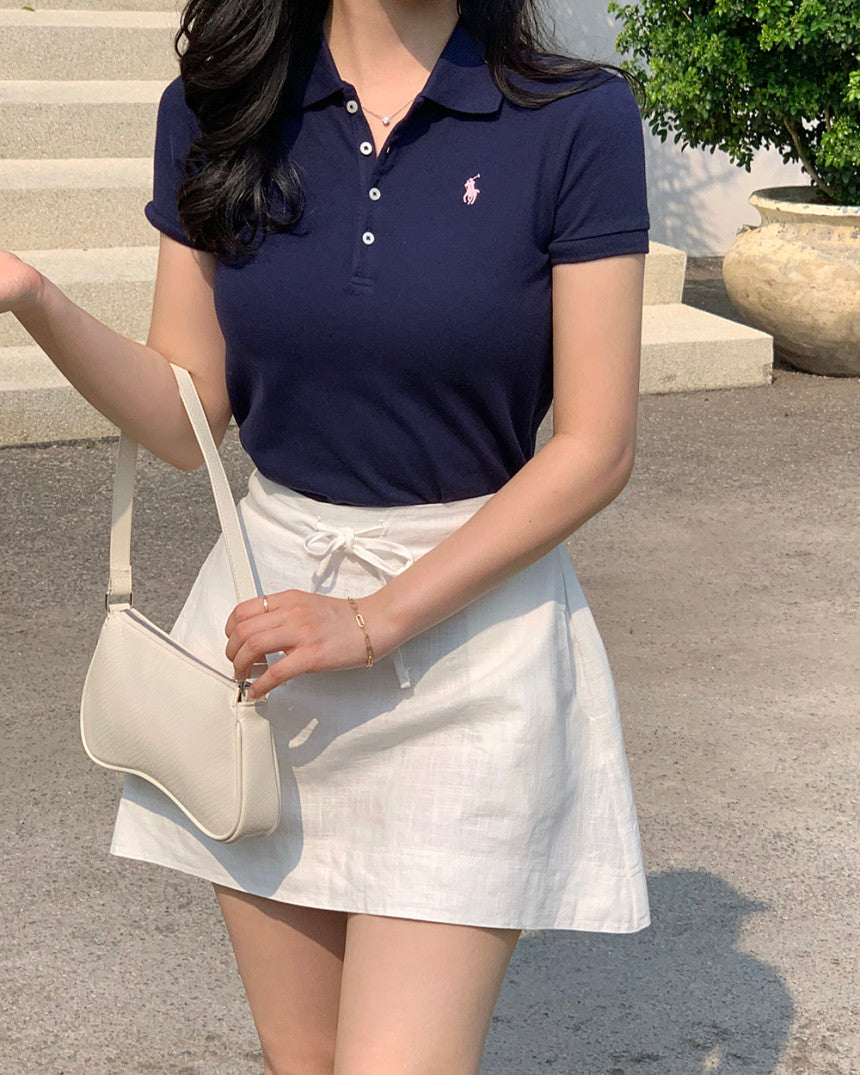 Girls Stretch Mesh Polo Shirt