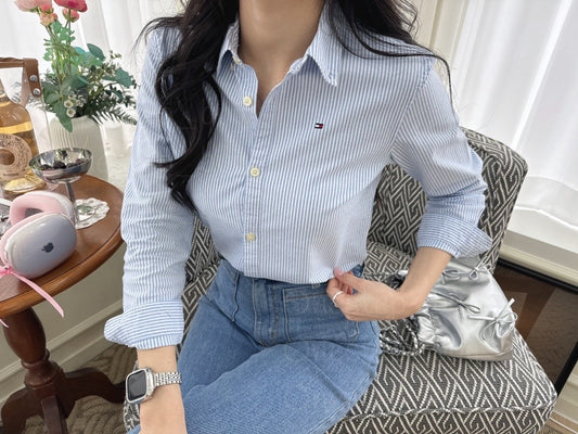 Kid Stripe Stretch Oxford Shirt