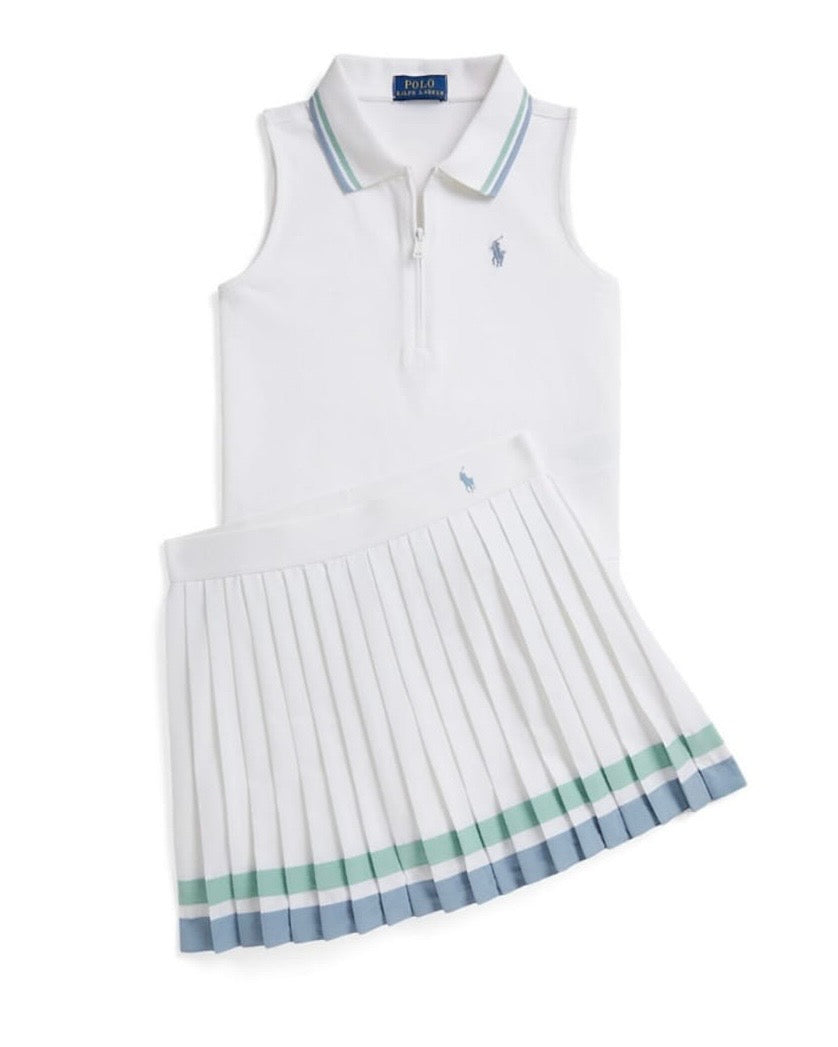 Big Girls Stretch Mesh Half-Zip Boxy Polo Shirt