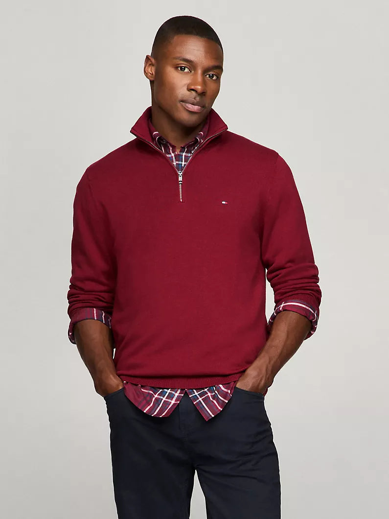 Men Solid Quarter-Zip Sweater
