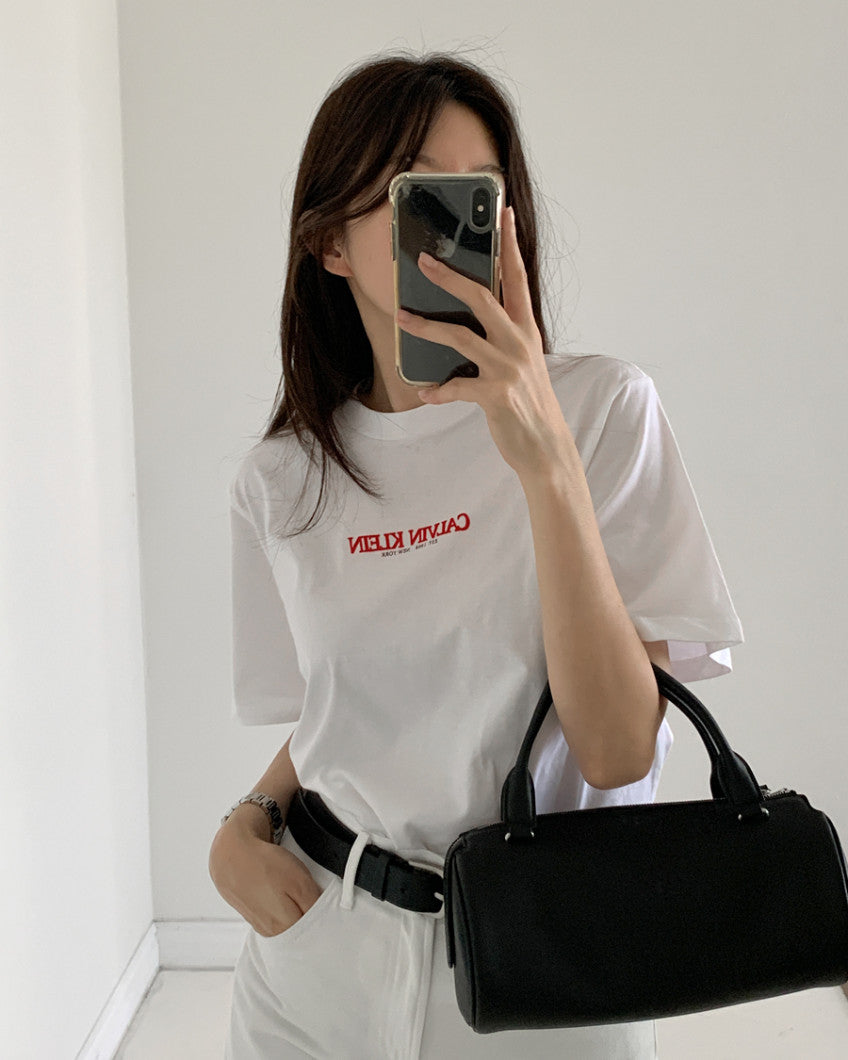 Women Calvin Klein Logo Graphic Boxy Tee