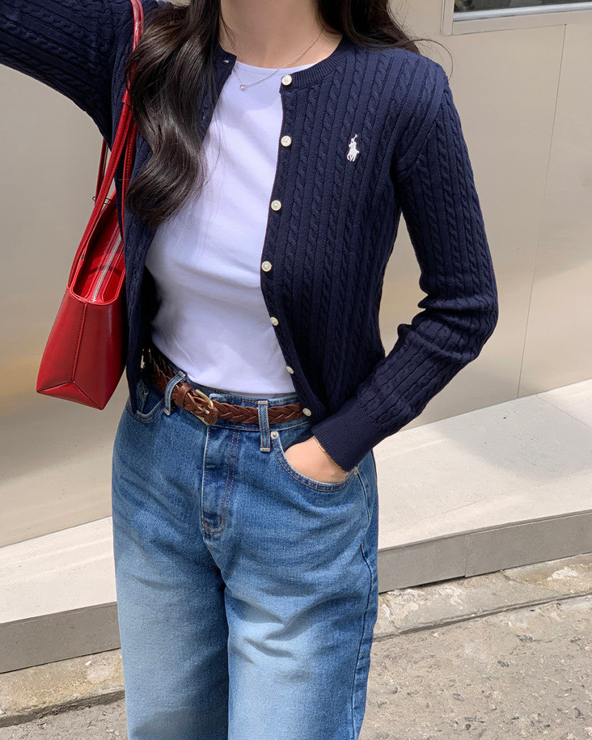 Girls Cable Knit Cardigan