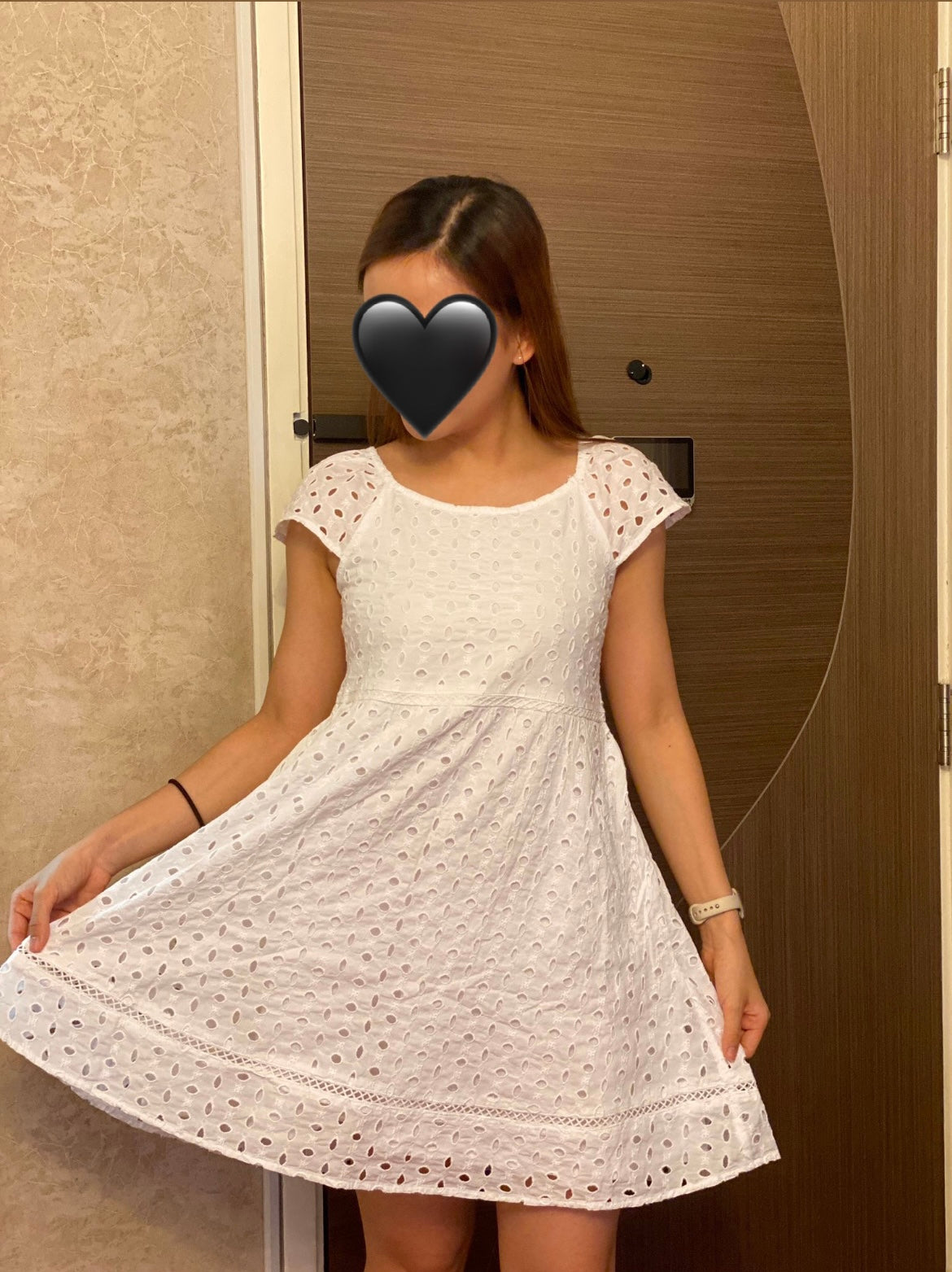 Girls Flutter Sleeve Embroidered Mini Dress