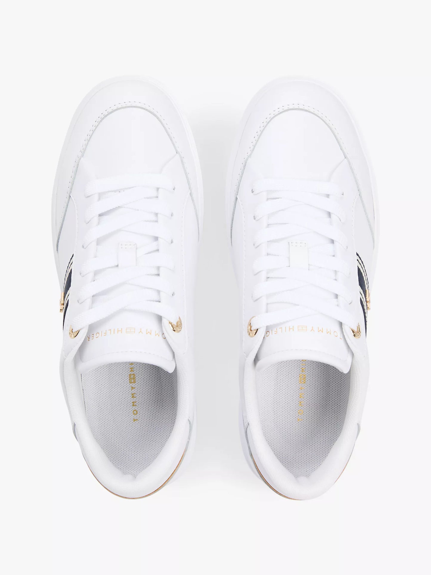 Women Webbing Stripe Leather Cupsole Sneaker