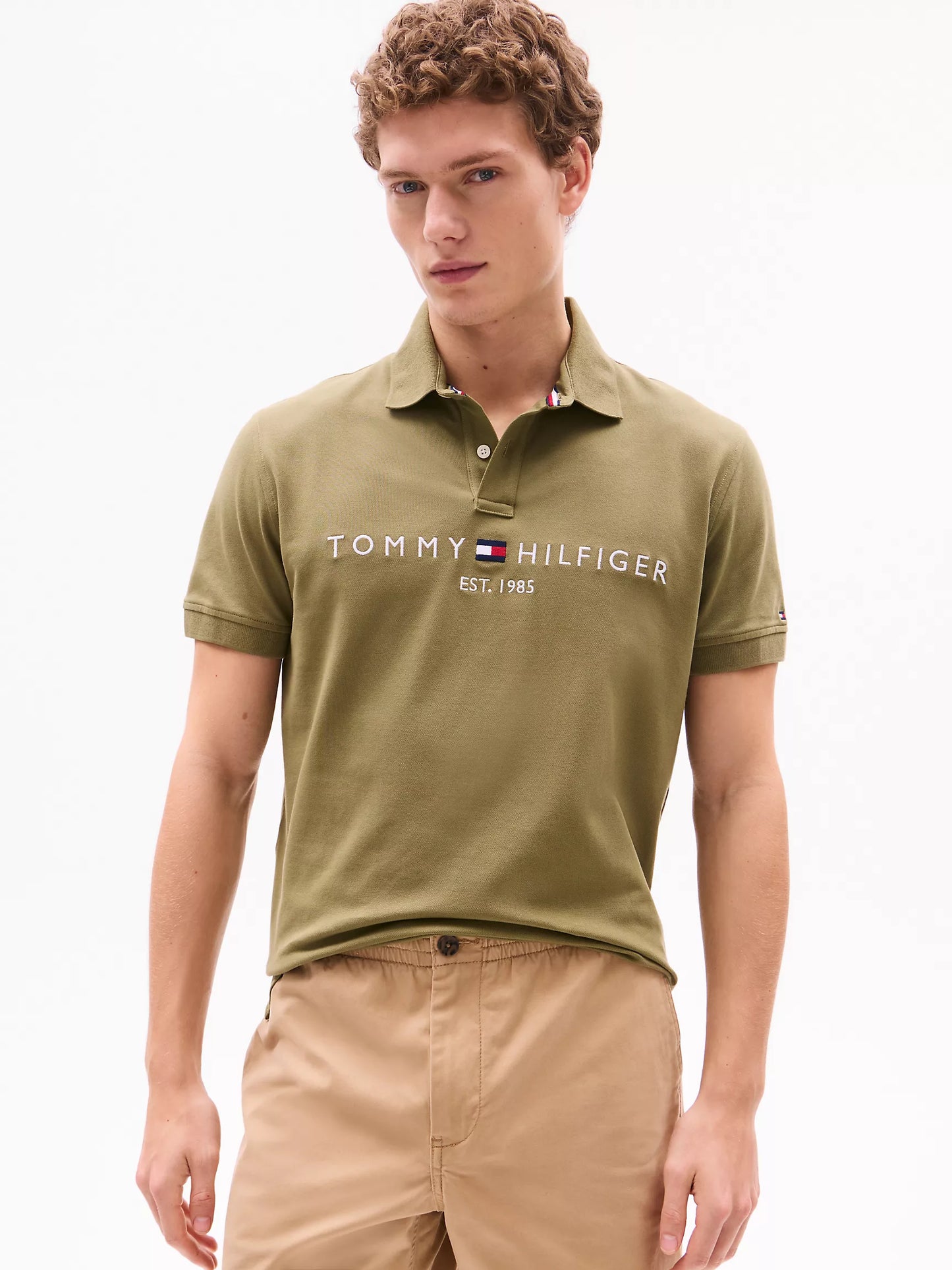 Men Embroidered Tommy Logo Polo