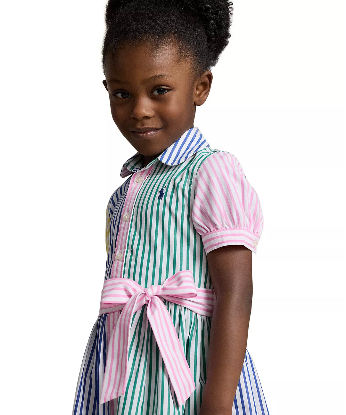 Girls Striped Cotton Fun Shirtdress