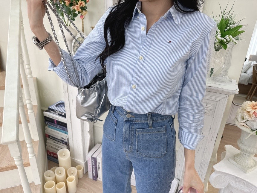 Kid Stripe Stretch Oxford Shirt