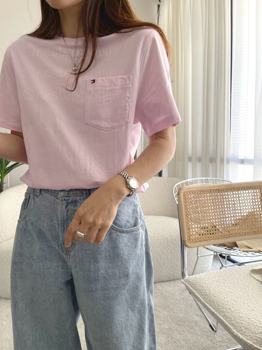 Men Solid Pocket Tee