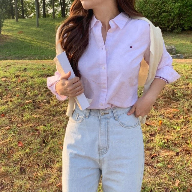 Women Stripe Oxford Shirt