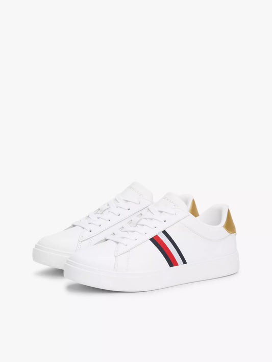 Women Signature Stripe Leather Court Sneaker