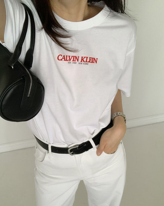 Women Calvin Klein Logo Graphic Boxy Tee