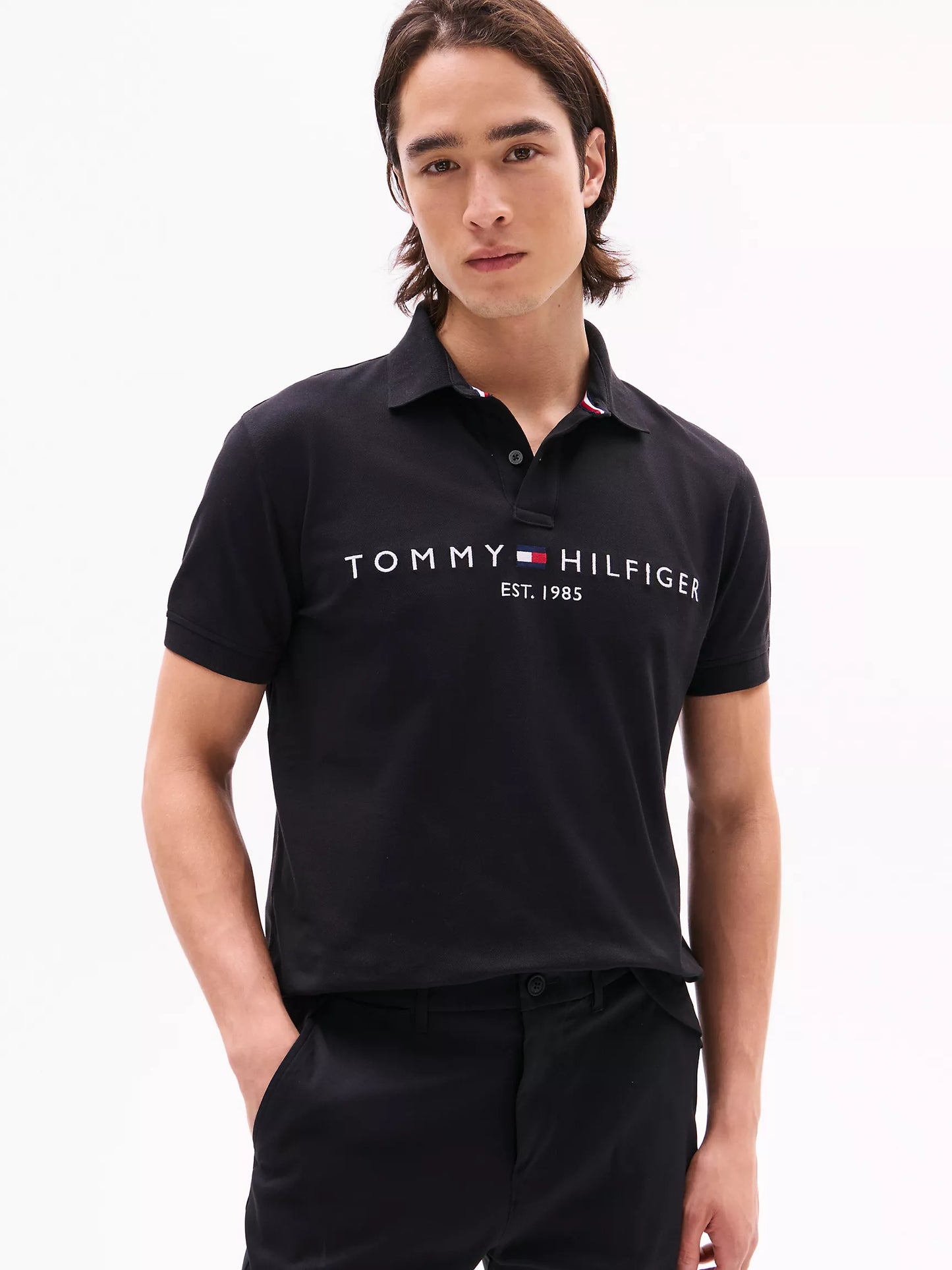 Men Embroidered Tommy Logo Polo