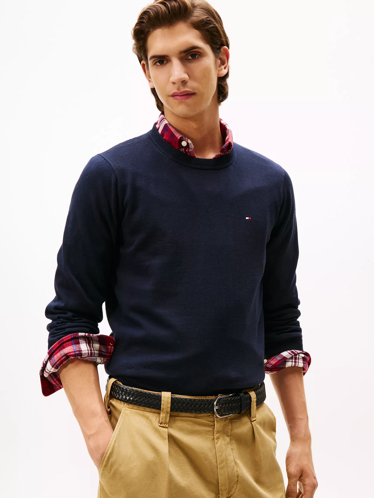Men Solid Crewneck Sweater