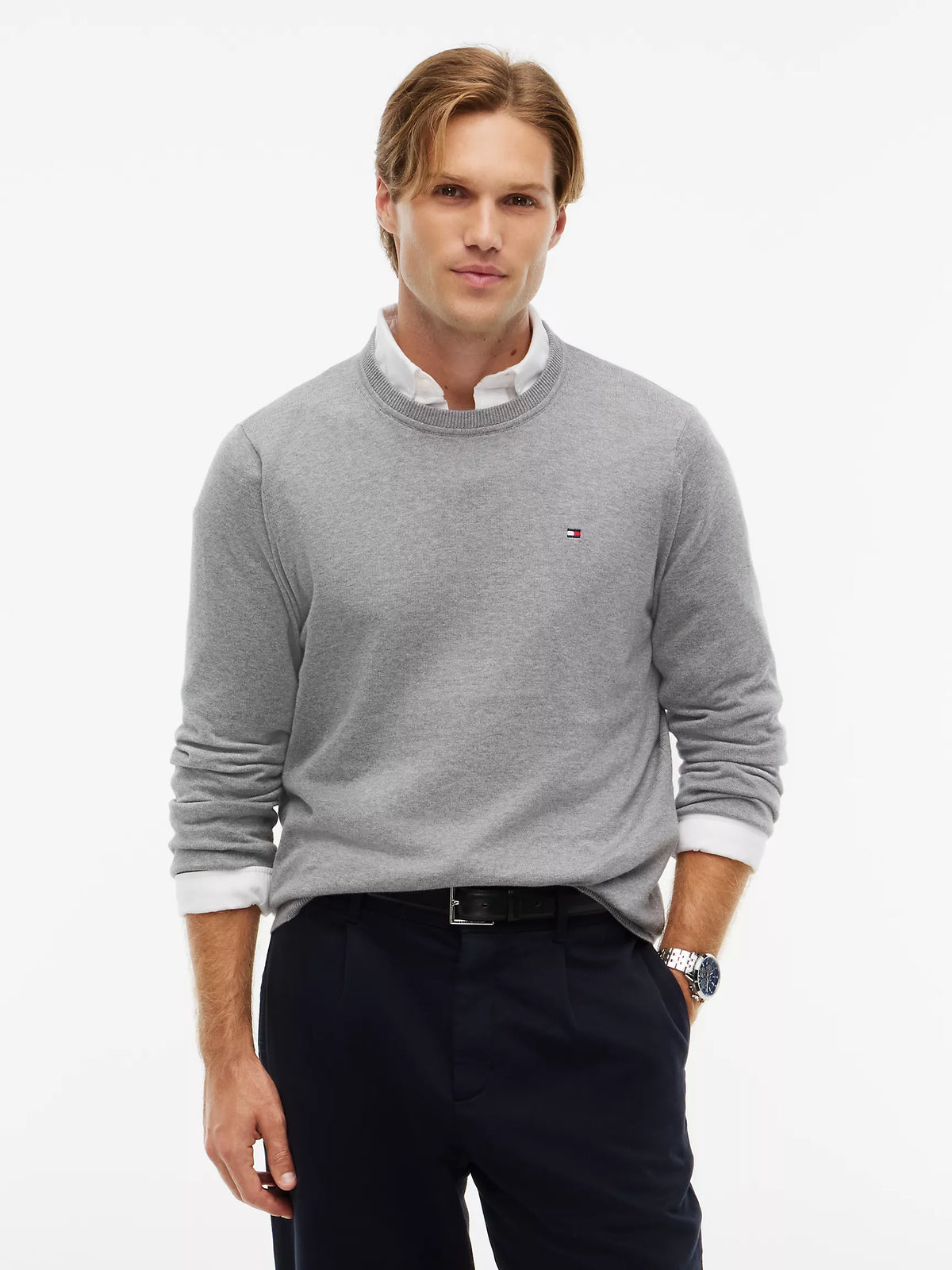 Men Solid Crewneck Sweater