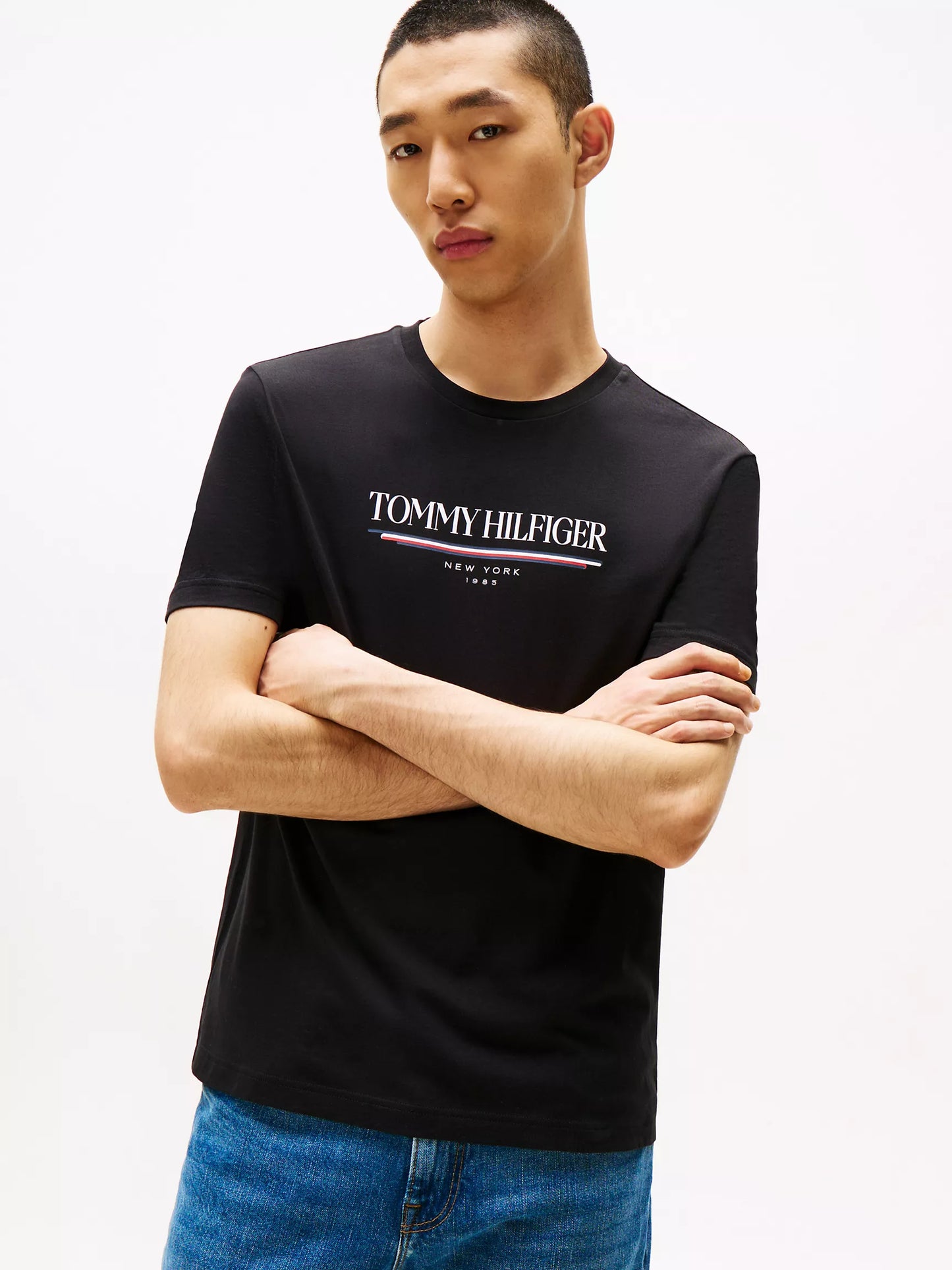 Men 1985 Stripe Logo Tee