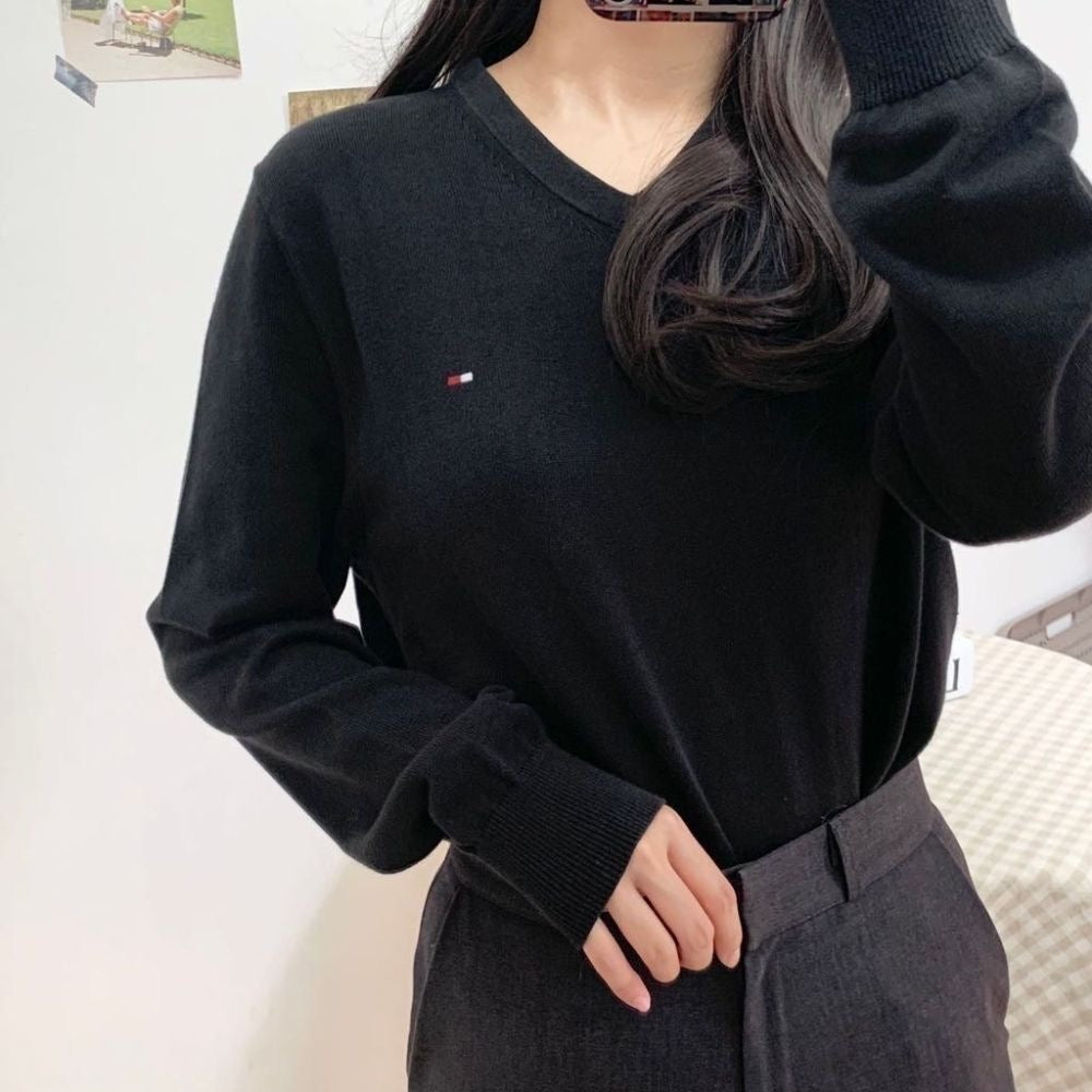 Men Solid V-Neck Sweater