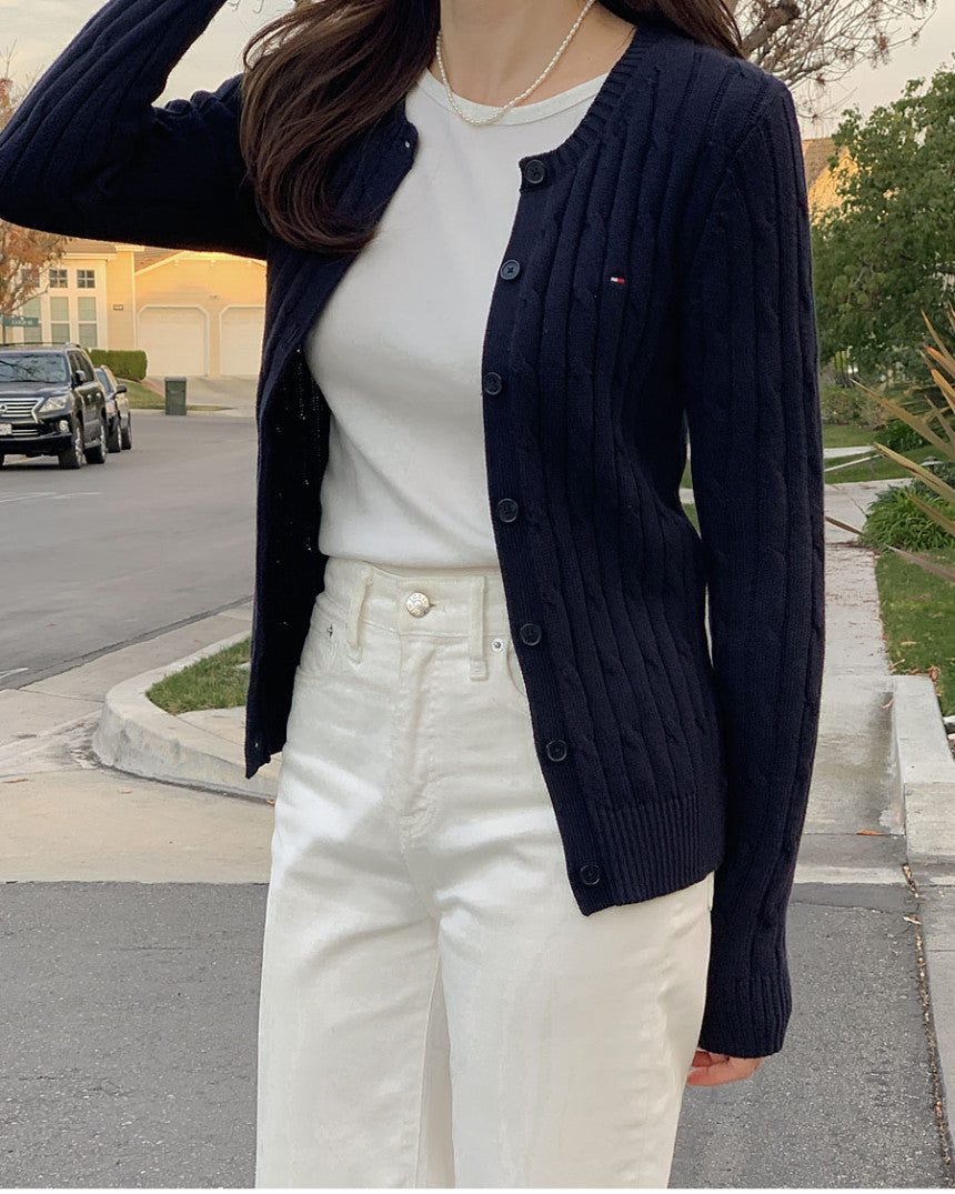Women Cable Knit Cardigan