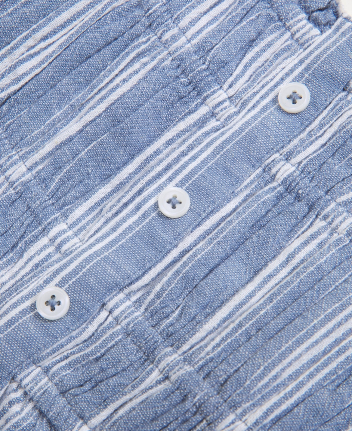Girls Linen Blend Button Through Set Top