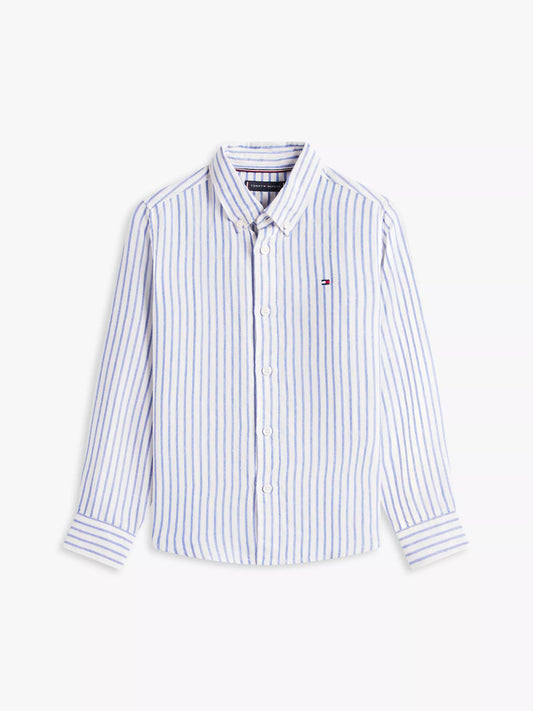 Kids' Striped Linen-Blend Shirt