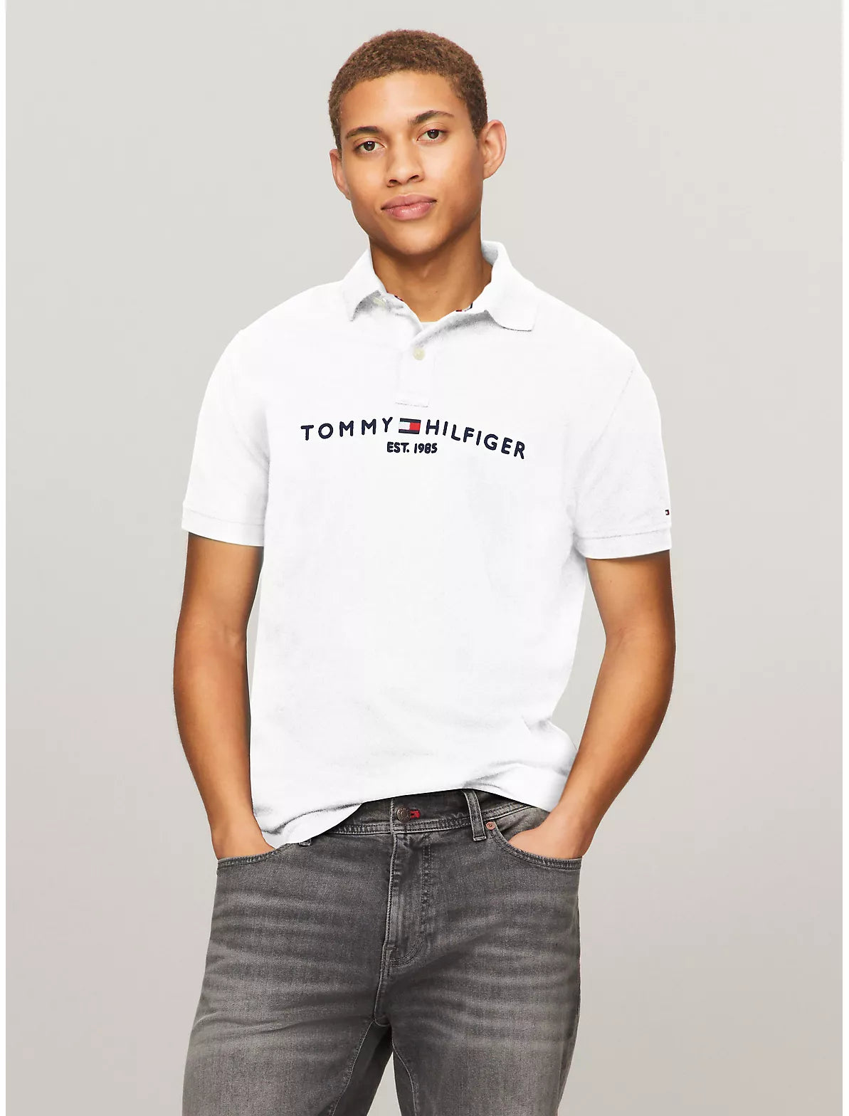 Men Embroidered Tommy Logo Polo