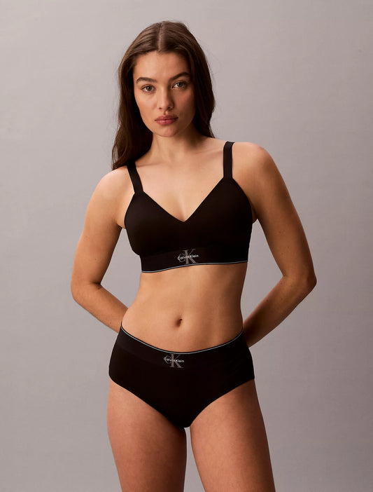 Women Graphic Monogram Microfiber Stretch Lightly Lined Bralette