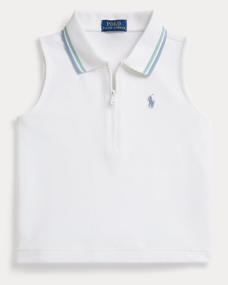 Big Girls Stretch Mesh Half-Zip Boxy Polo Shirt
