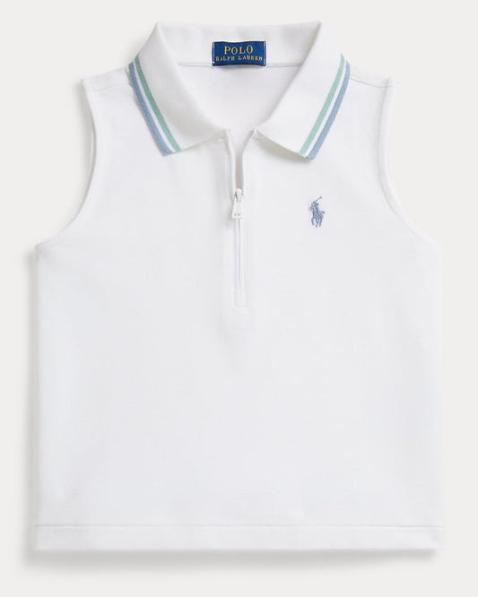 Big Girls Stretch Mesh Half-Zip Boxy Polo Shirt