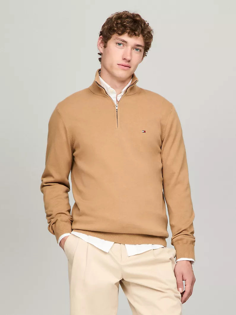 Men Solid Quarter-Zip Sweater