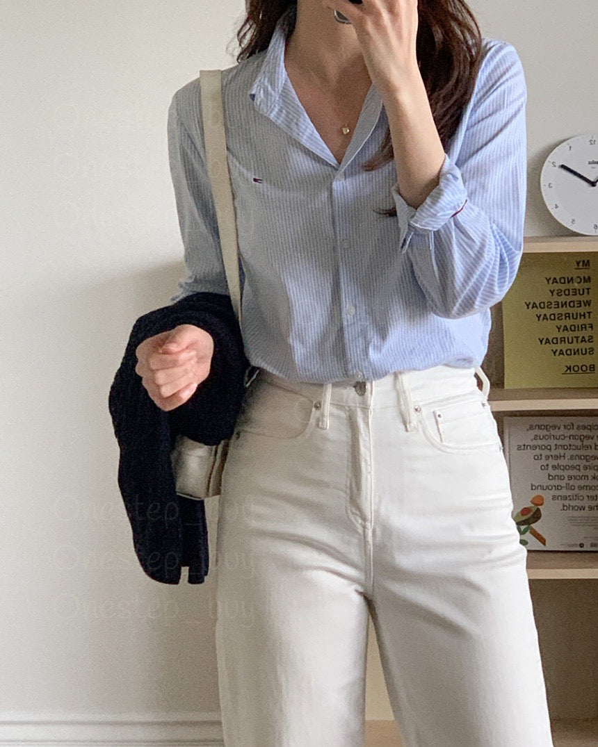 Women Stripe Oxford Shirt