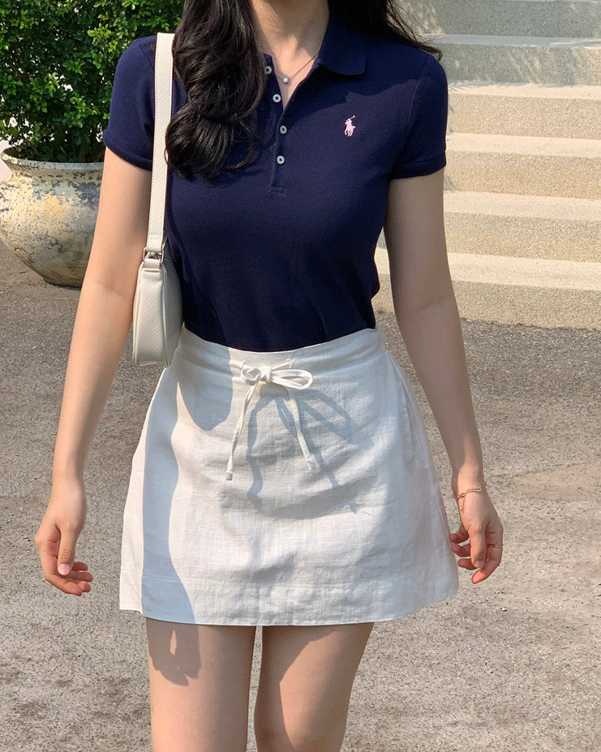 Girls Stretch Mesh Polo Shirt
