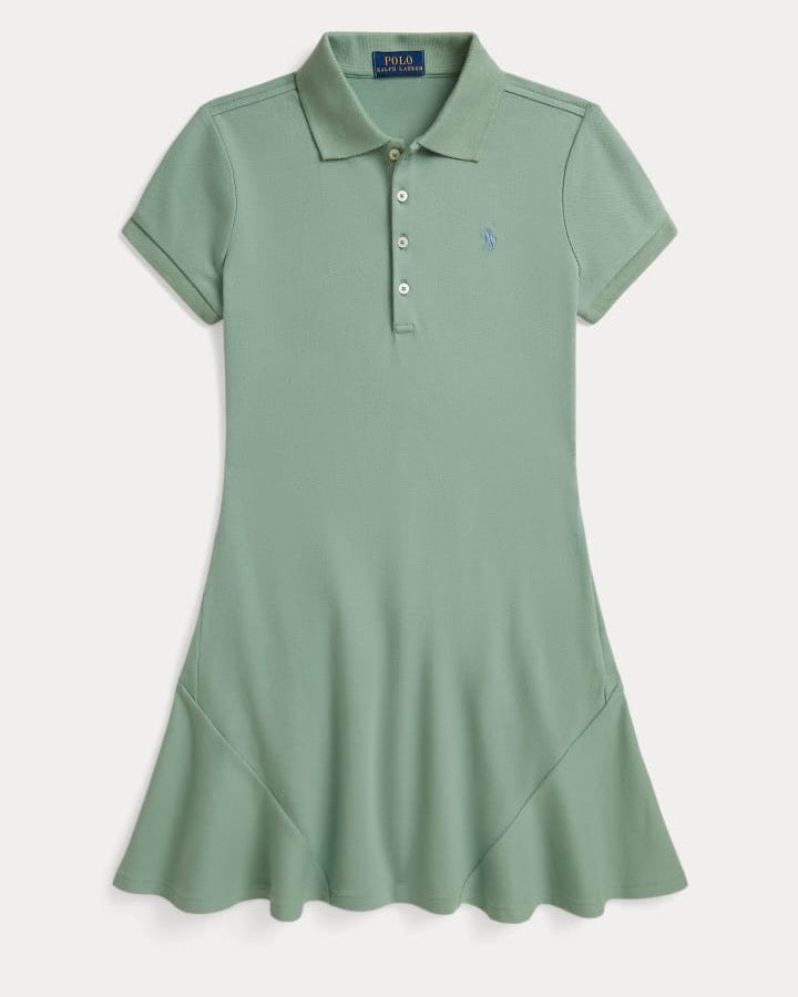 Girls Stretch Mesh Polo Dress