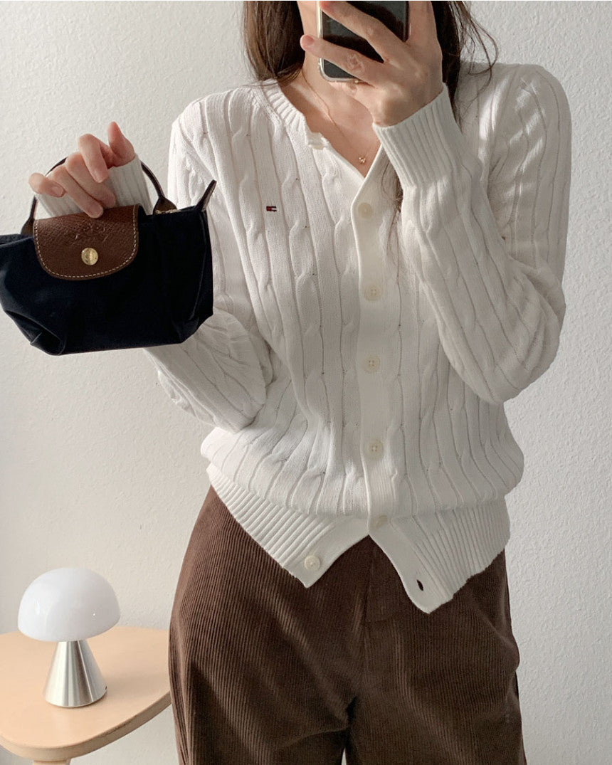 Women Cable Knit Cardigan