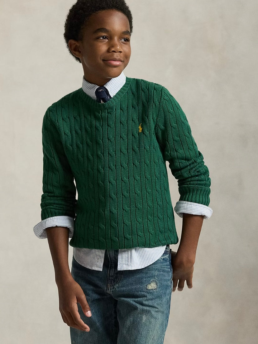 Big Boys Cable-Knit Cotton Sweater