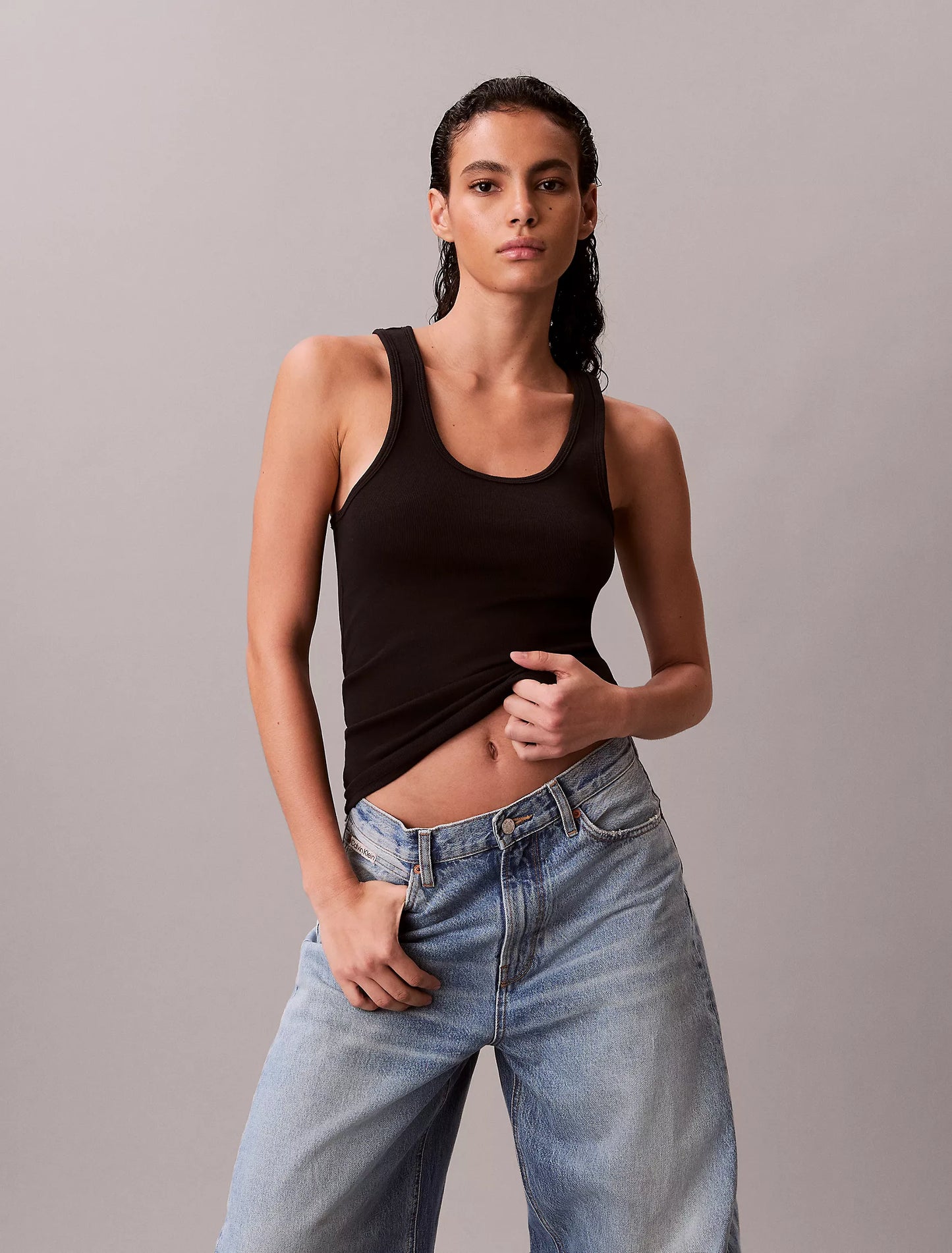 Women Cotton Contour Rib Tank