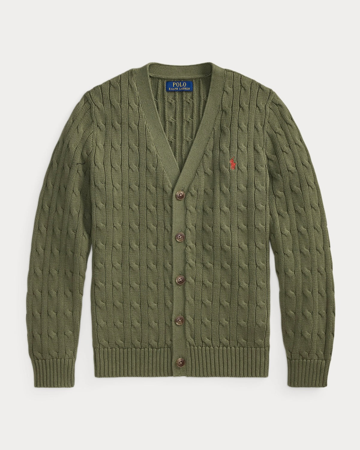 Big Boys Cable-Knit Cotton V-Neck Cardigan