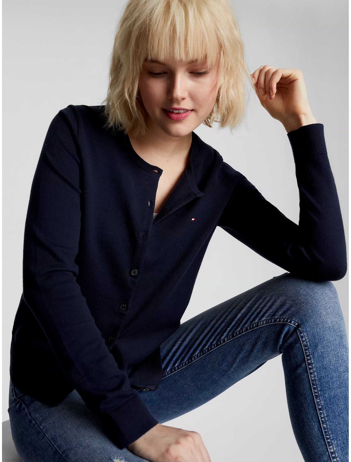 Women  Solid Button-Up Cardigan