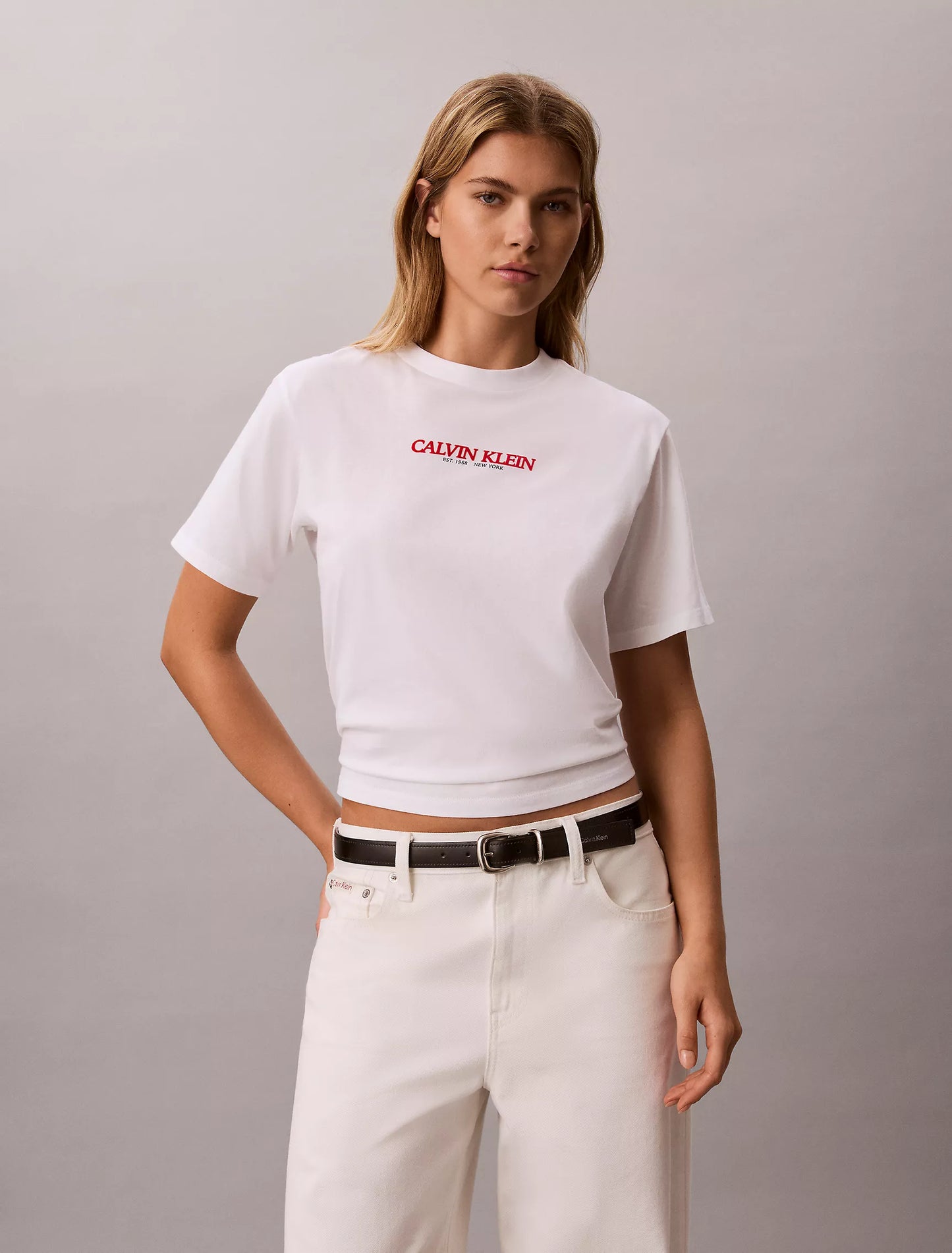 Women Calvin Klein Logo Graphic Boxy Tee
