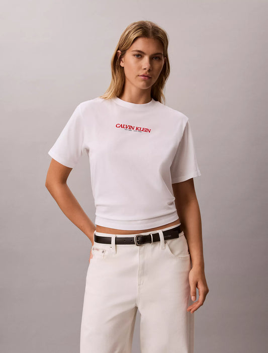 Women Calvin Klein Logo Graphic Boxy Tee