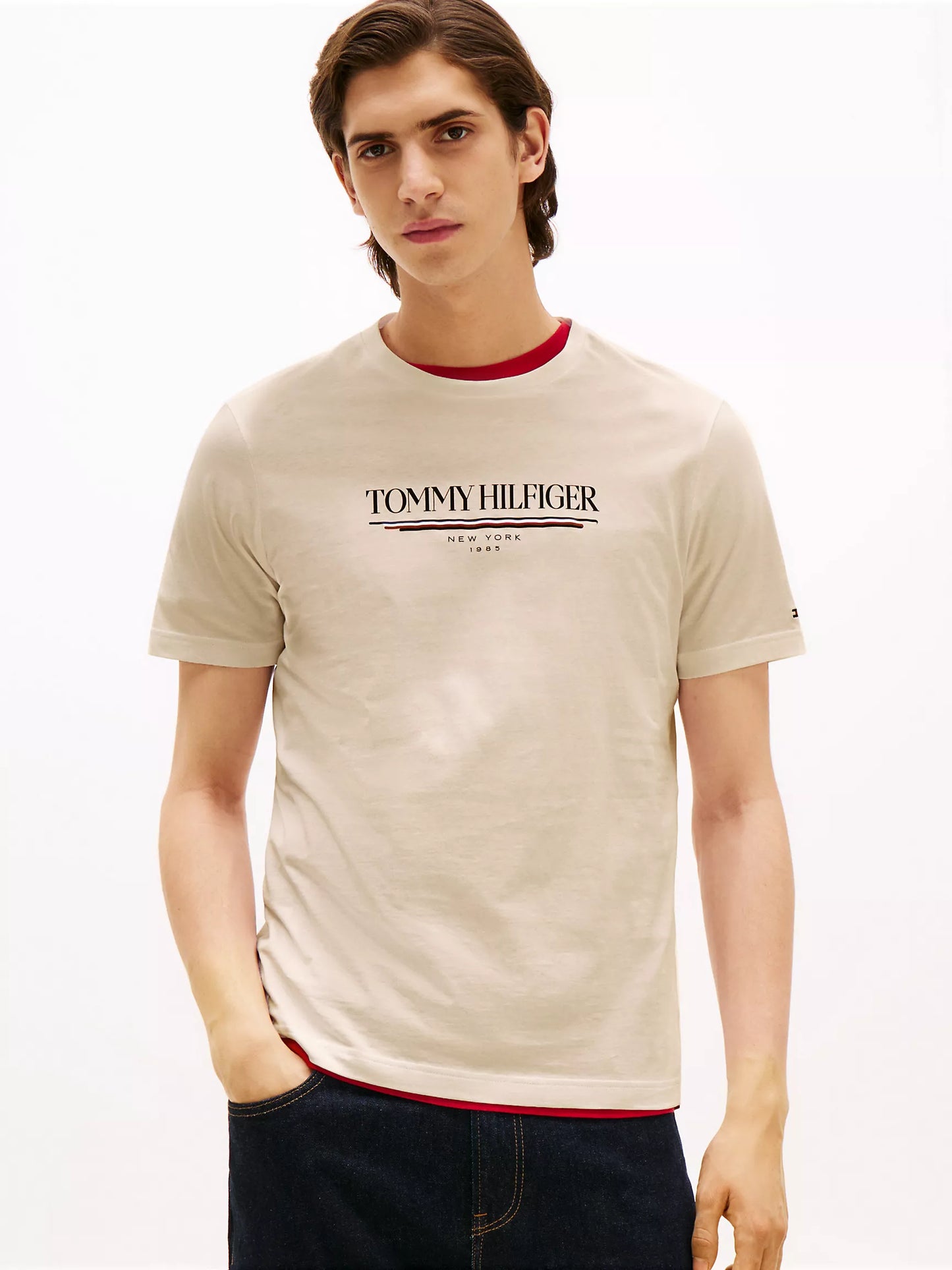 Men 1985 Stripe Logo Tee