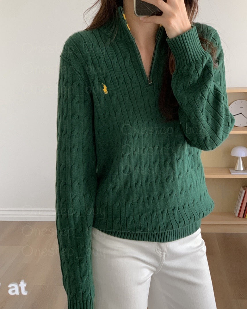 Big Boys Cable-Knit Cotton Quarter-Zip Sweater